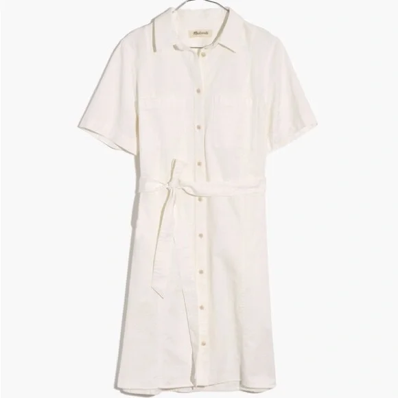 madewell white shirt dress Madewell Cream Size L Dress Swap Boutique